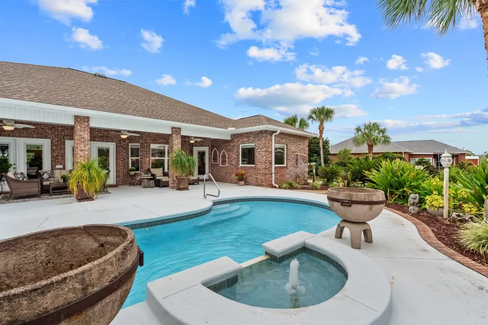 Pool and courtyard