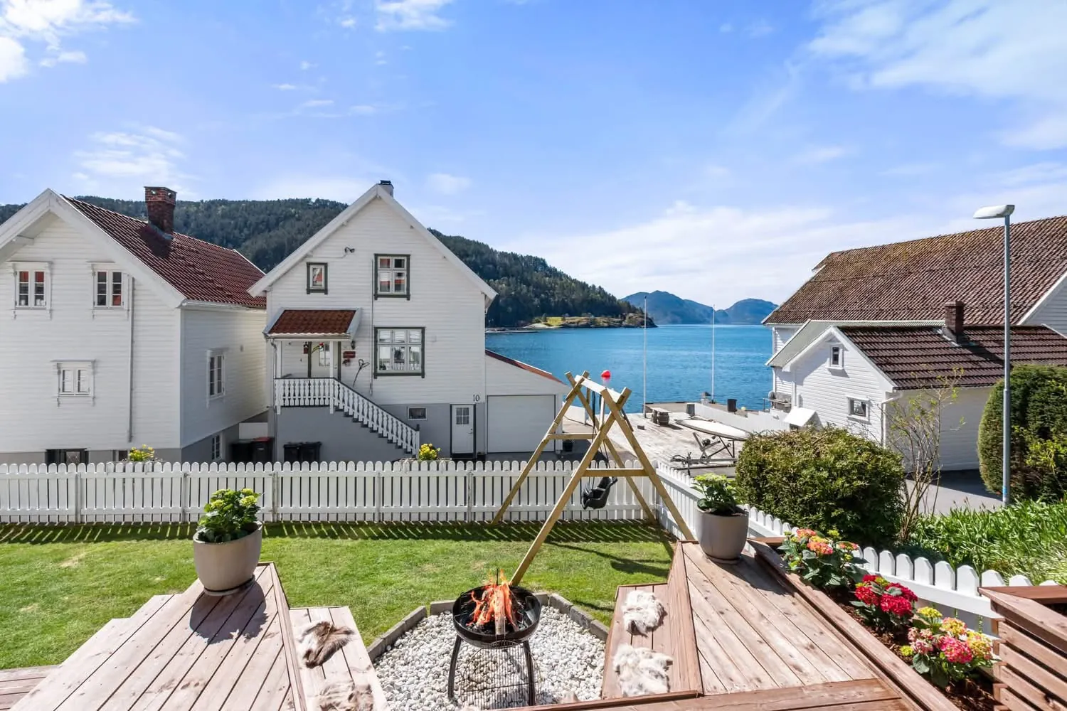 Garden with a fjord view