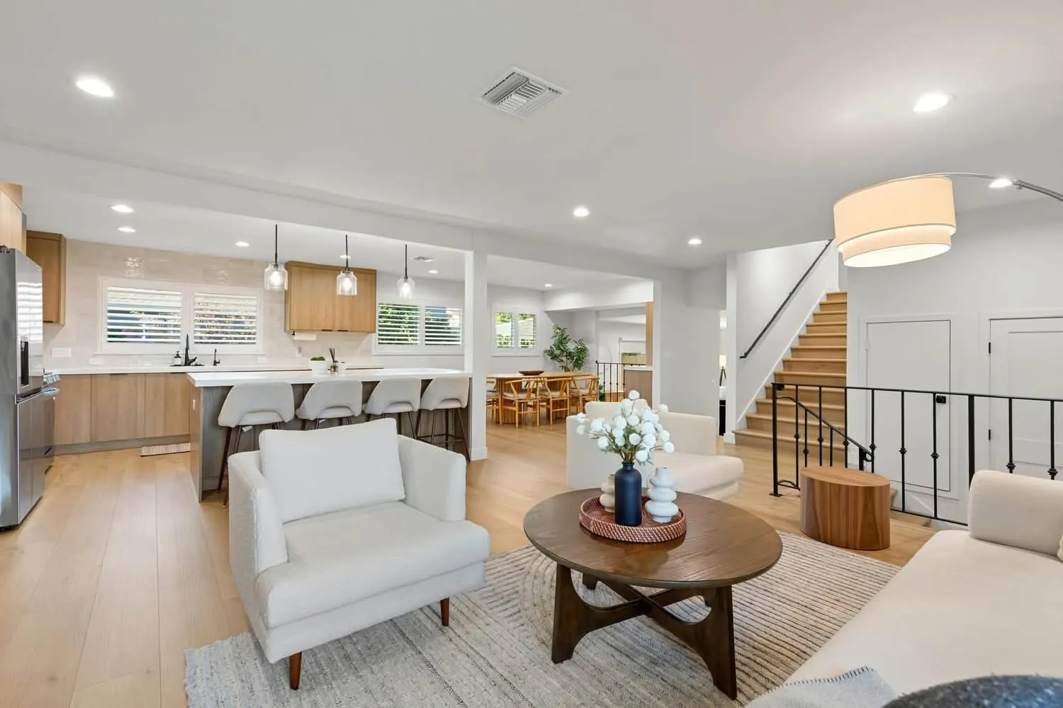 Open-plan living and kitchen